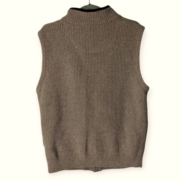 Ll Bean Men's Waterfowl Lamb's Wool Sweater Vest Tan Brown Large - Picture 2 of 6
